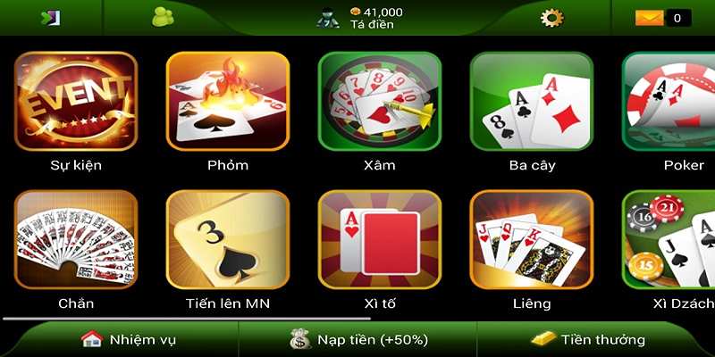 Kho game đa dạng tại sảnh đánh bài online tại 388bet